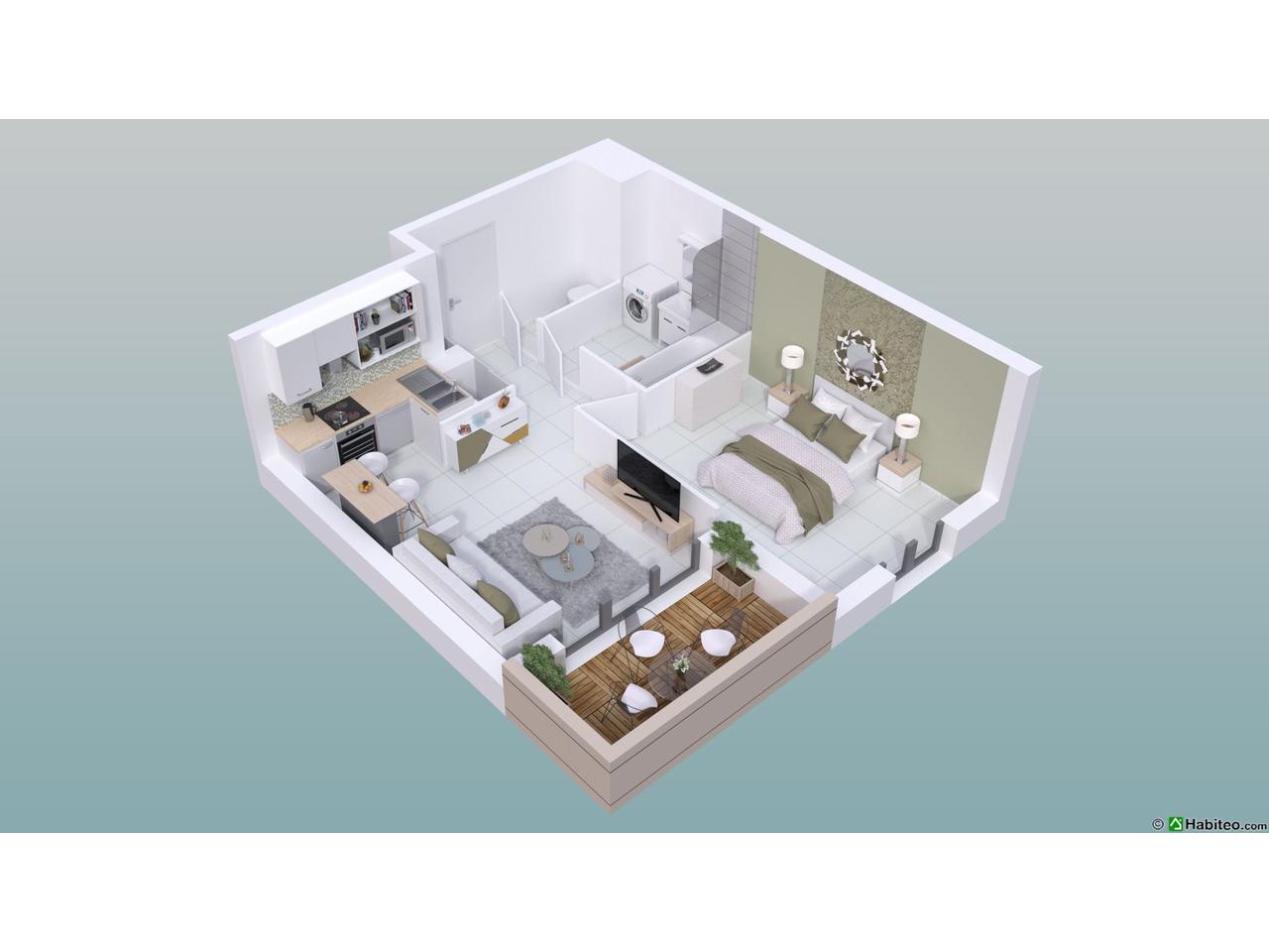 Appartement  2 Pièce(s) 38 m²  à vendre 